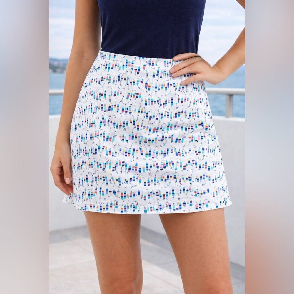 Lilly Pulitzer “Oh Buoy” Print Mini Skirt Size 4 Nautical Sailing Resort
